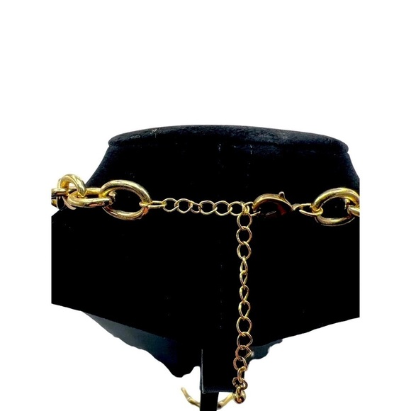 Vintage Gold-Tone Statement Necklace & Bracelet Set With Rhinestones & Crystals - Picture 5 of 8